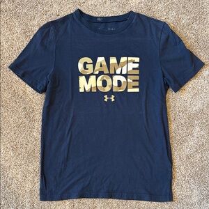 Under Armour Dark Blue Tee with Gold Graphic
